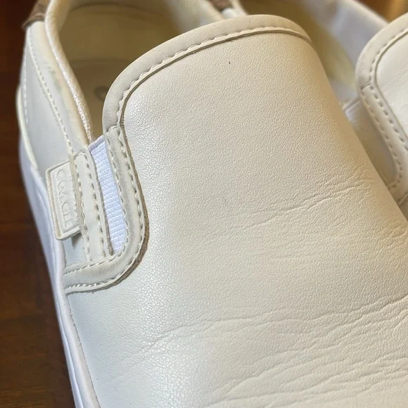 COACH Walker Leather Slip-On Shoes sneakers white size 8.5 - Picture 8 of 16